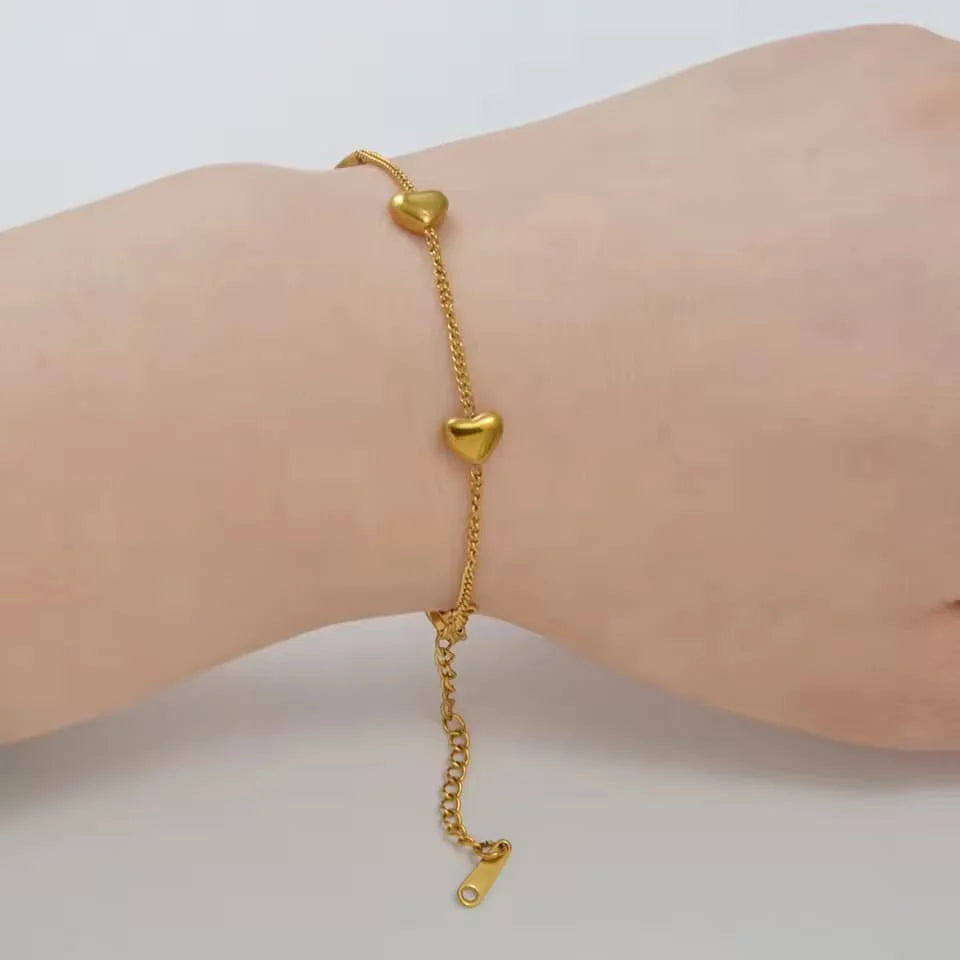 4 Heart Bracelet - Stainless Steel