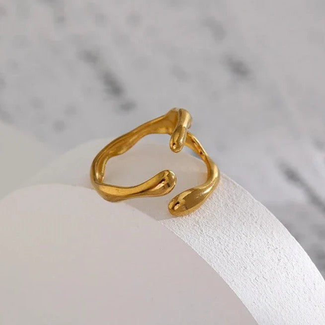 Lumpy Three Grips Ring - Stainless Steel