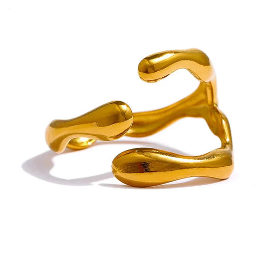 Lumpy Three Grips Ring - Stainless Steel