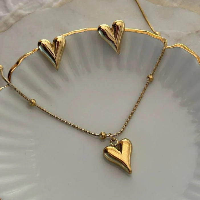 Set Arrow Heart (Necklace + Tops)