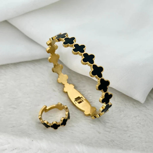 2 Clover (Solid Bracelet + Ring)