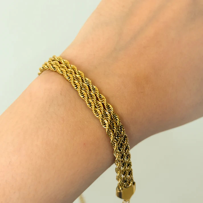 Triple Layer Rope Chain Bracelet - Stainless Steel