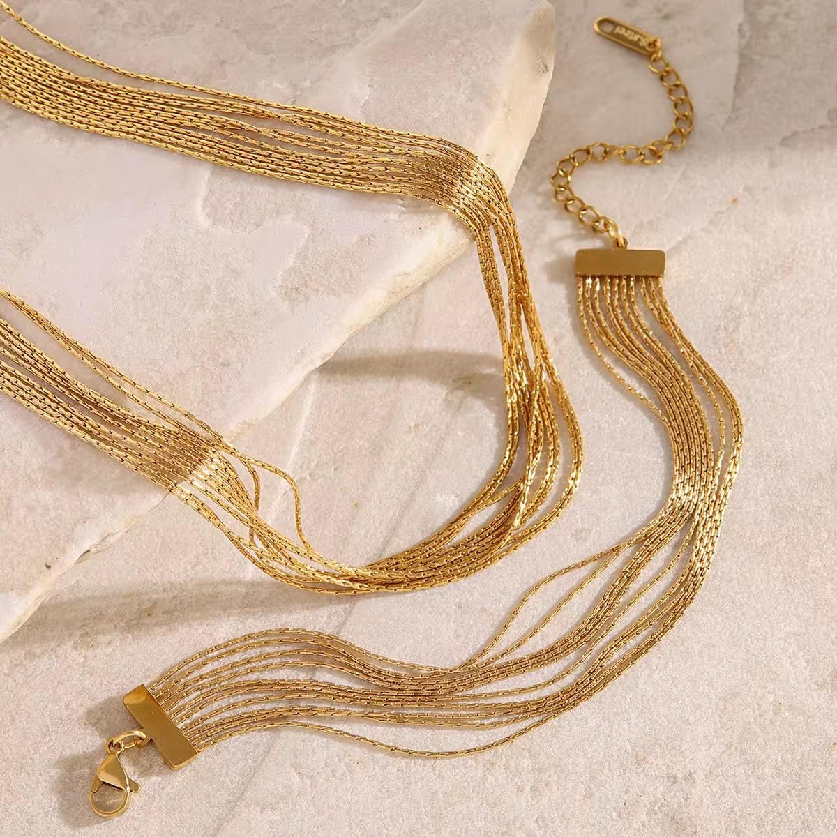 Set Chunky Multi-layered (Bracelet + Necklace)