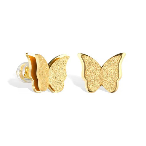 Gilded Butterfly Earrings - Stainless Steel