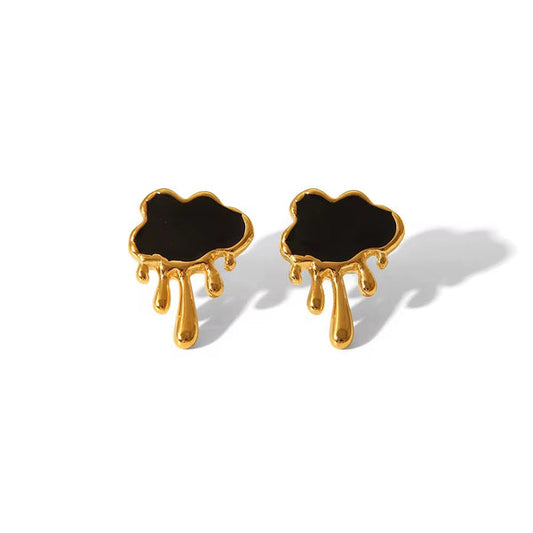 Noir Drip Earrings - Stainless Steel