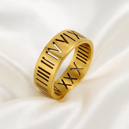 Norma Roman Number Ring - Stainless Steel