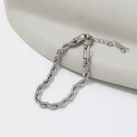 Silver Milas Twisted Bracelet - Stainless Steel