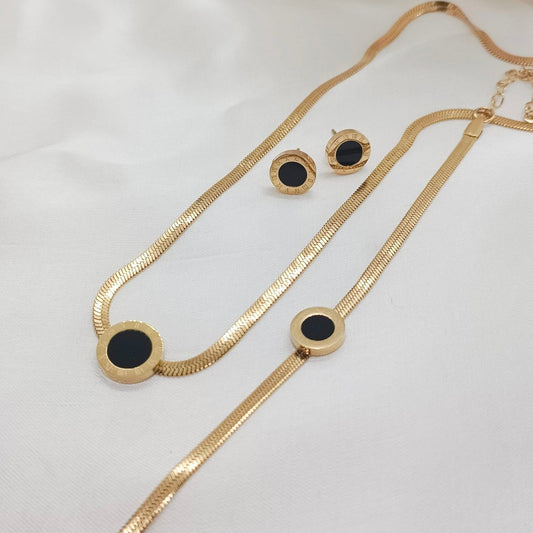Set Snake Chain Balgari (Bracelet + Necklace + Tops)