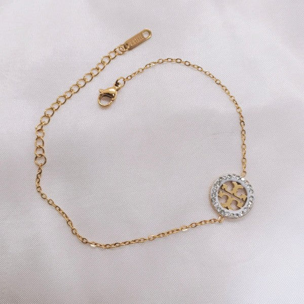 Set Studied Tory Burch Complete (Bracelet + Necklace + Ring + Tops)