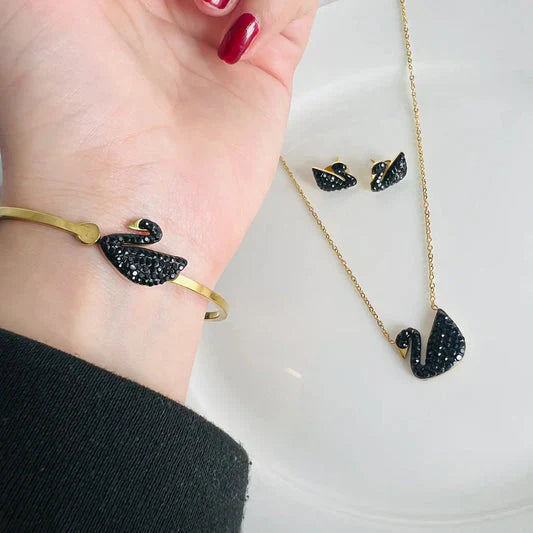 Complete Set Swan (Bracelet + Necklace + Tops)
