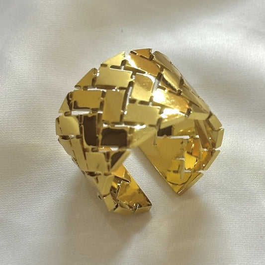 Rectangle Brick Ring - Stainless Steel