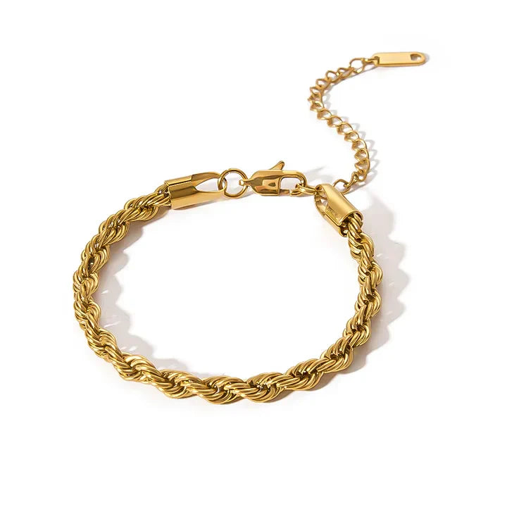 4 Bracelets (Paper Clip + Snake + Mesh + Milas)