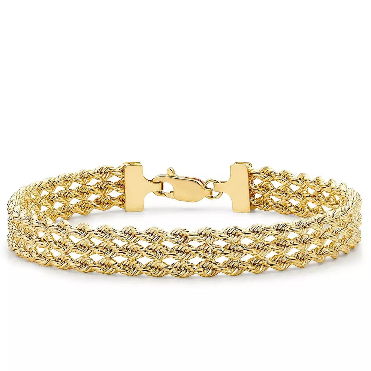 Triple Layer Rope Chain Bracelet - Stainless Steel