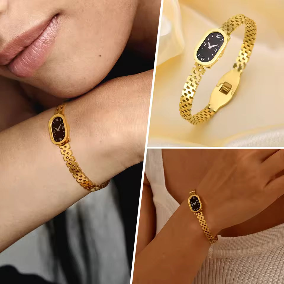 Dummy Oval Shaped Watch - Stainless Steel