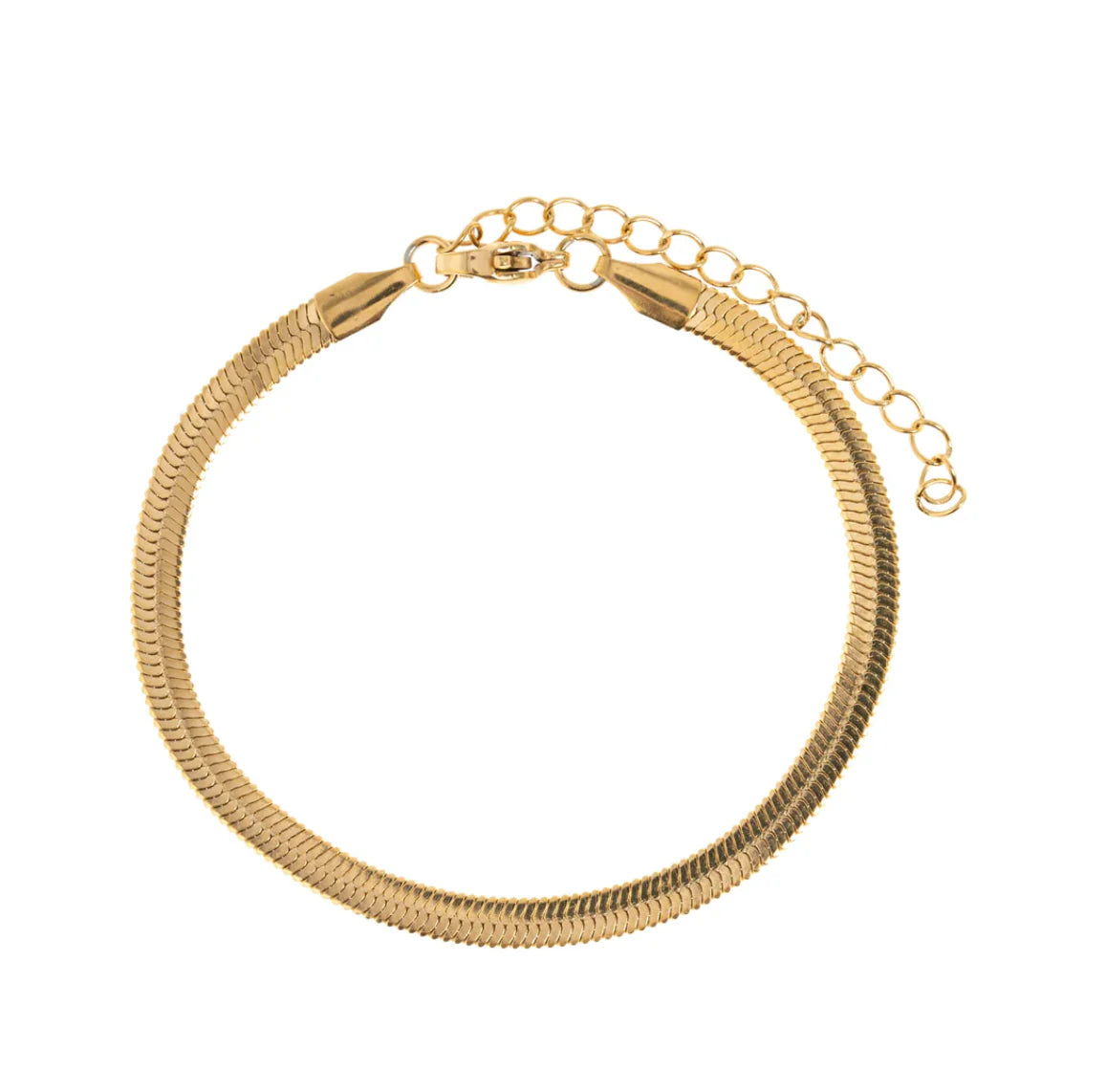 4 Bracelets (Paper Clip + Snake + Mesh + Milas)