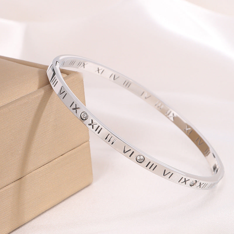 Roman Stone Handcuff - Stainless Steel
