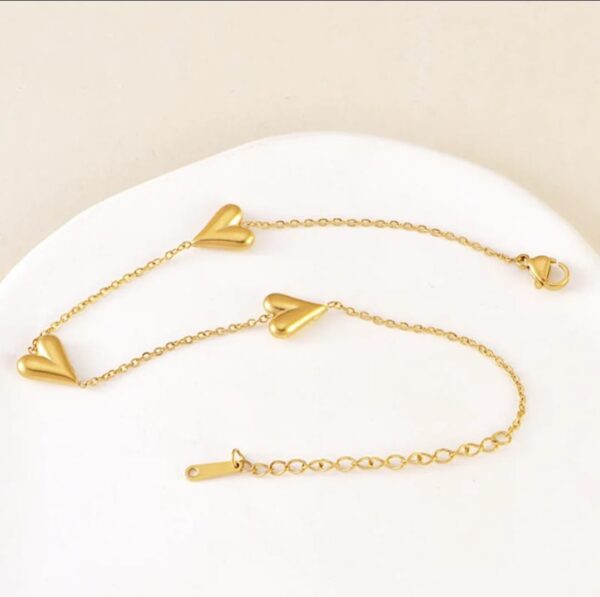 3 Heart Bracelet - Stainless Steel