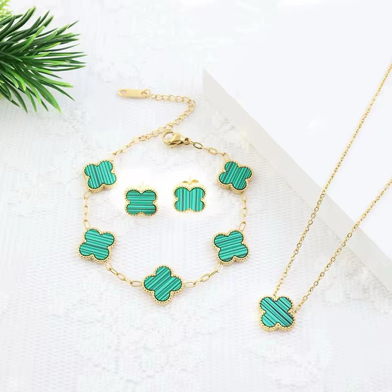 Set Clover (Chain Bracelet + Necklace + Tops)