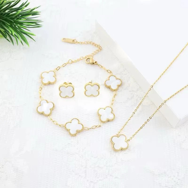 Set Clover (Chain Bracelet + Necklace + Tops)