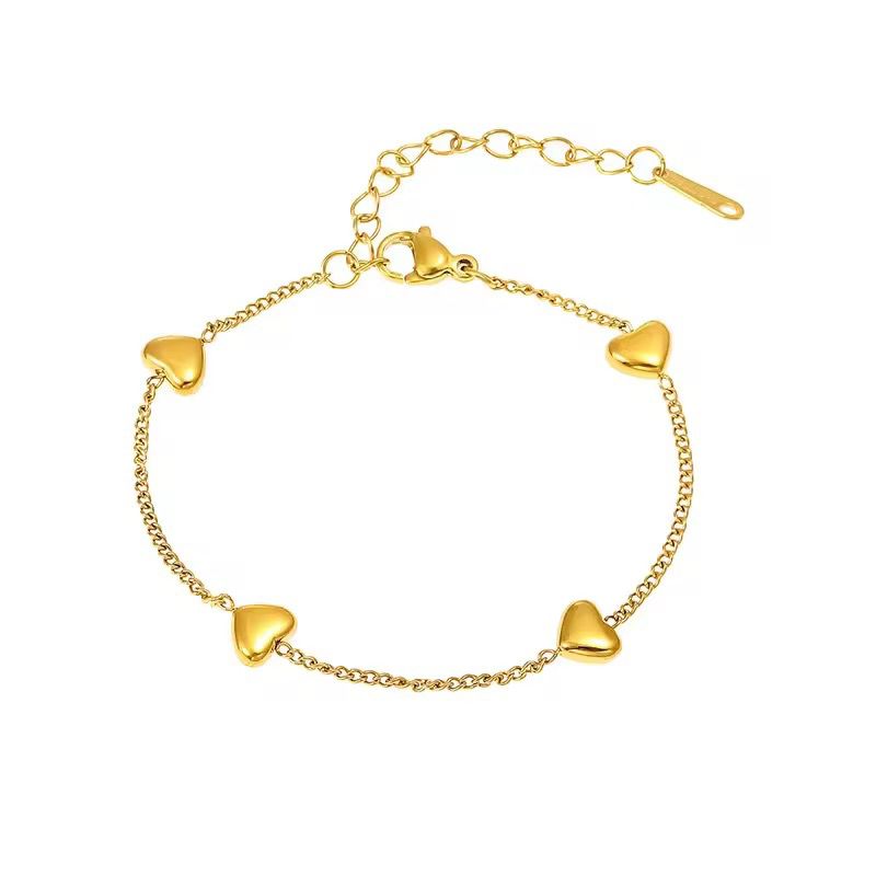 4 Heart Bracelet - Stainless Steel