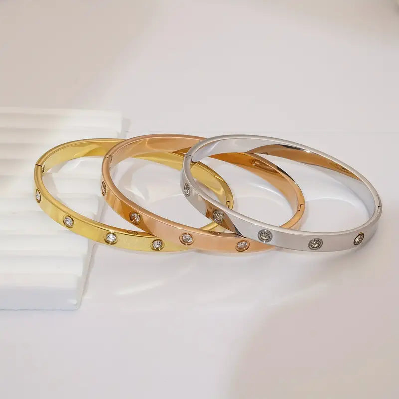 Amour Stones Slim Bracelet - Stainless Steel