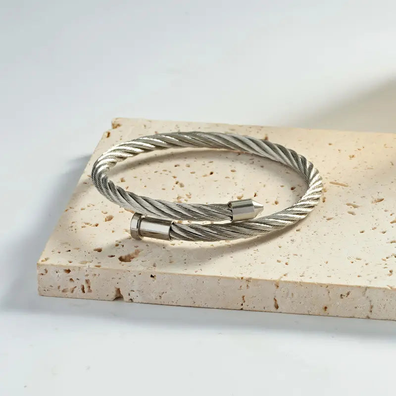 Threaded Nail Bracelet - Stainless Steel