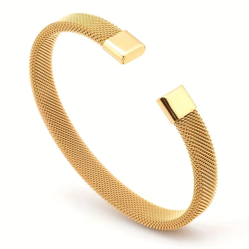 Mesh Cuff Bracelet - Stainless Steel