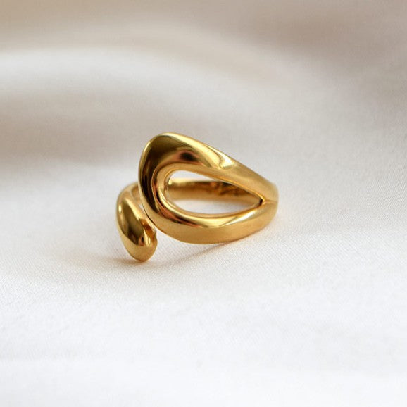 Duo Hollow Solid Ring - Stainless Steel