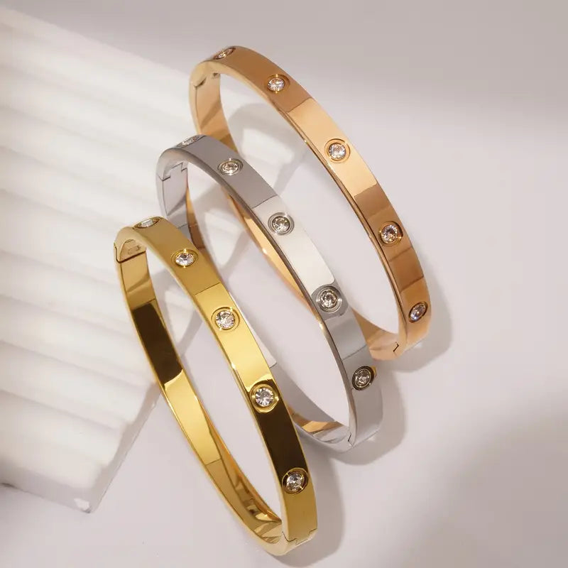 Amour Stones Slim Bracelet - Stainless Steel