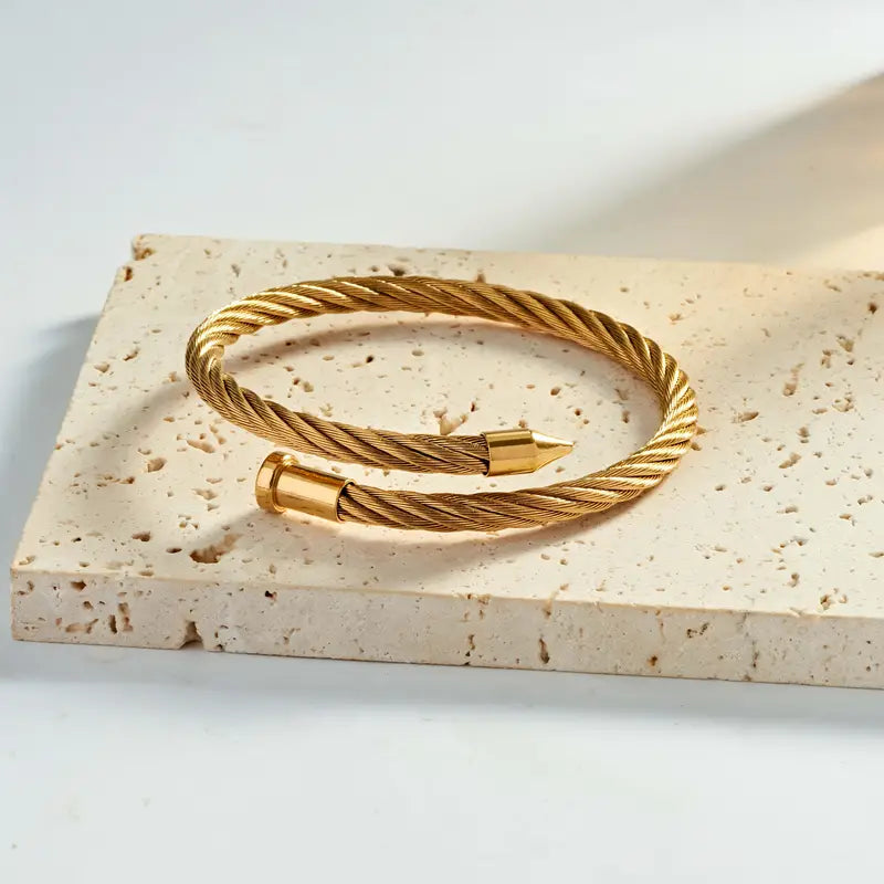Threaded Nail Bracelet - Stainless Steel