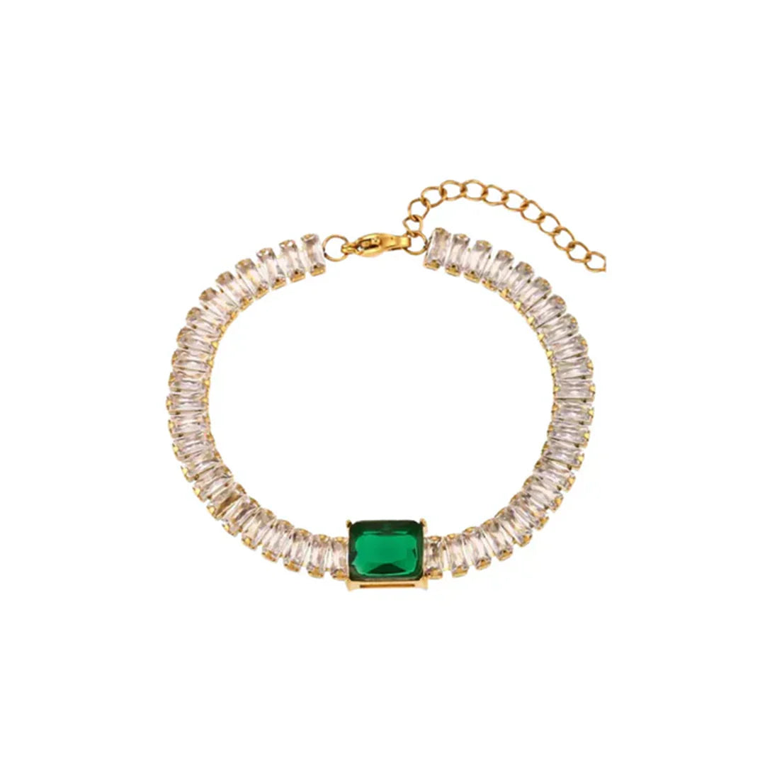 3 Bracelets (Snake + Emerald Tennis + Screw Nail)