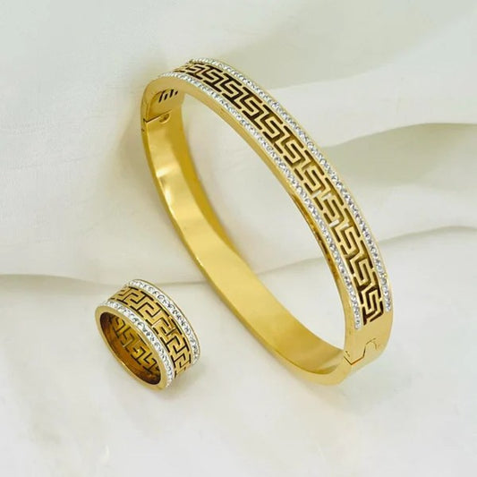 Set Studied Greek Key (Bracelet + Ring)