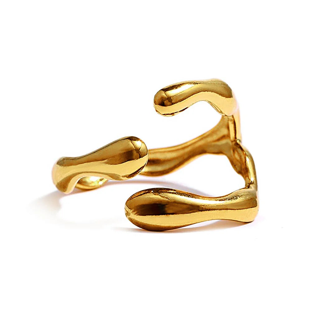 Lumpy Three Grips Ring - Stainless Steel