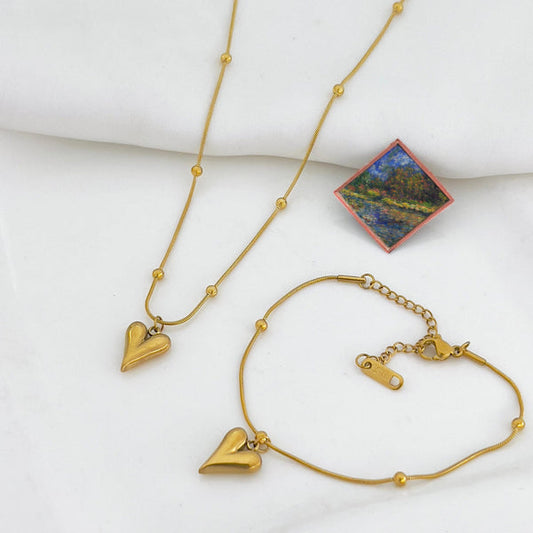 Set Arrow Heart (Bracelet + Necklace)