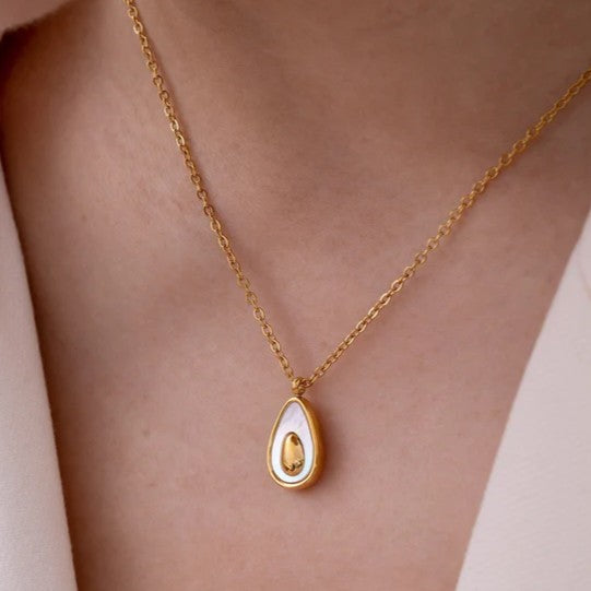Avocado Charm Necklace - Stainless Steel