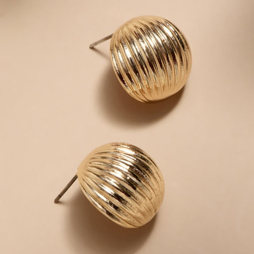 Shell Cover Lines Earrings - Stainless Steel