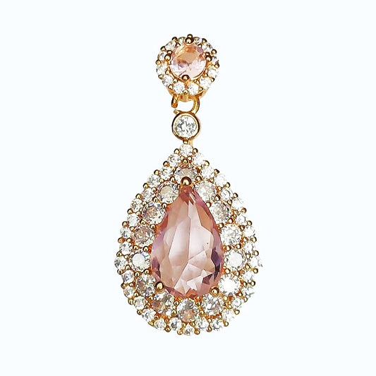 Pink Studied Dew Drop Earrings