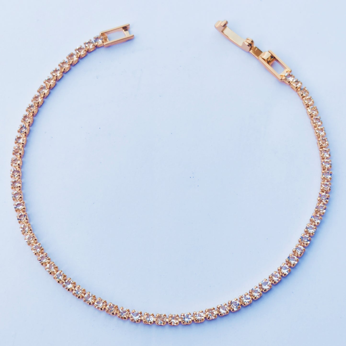 Ultra Slim Gold Tennis Bracelet - Stainless Steel