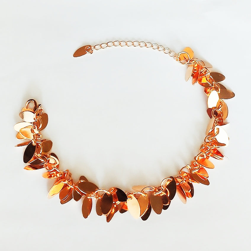 Leaf Cluster Anklet - China Gold