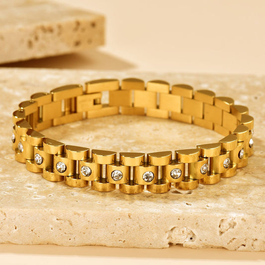 Rolex Single Stone Bracelet - Stainless Steel