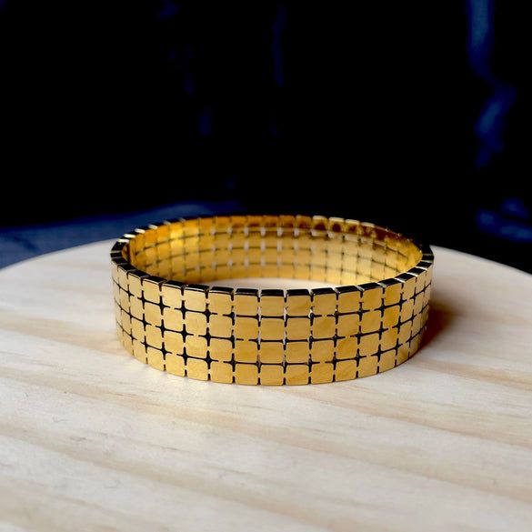 Wide Square Bracelet - Stainless Steel