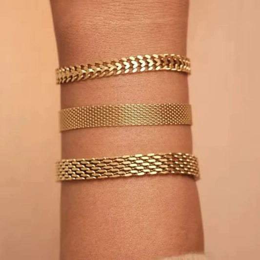 3 Bracelets (Rowena + Mesh +Curb)
