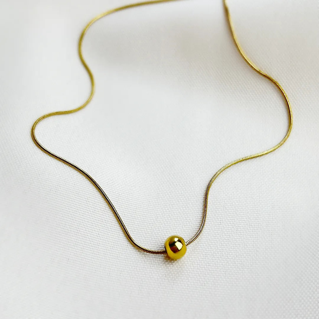 Simple Ball Necklace - Stainless Steel
