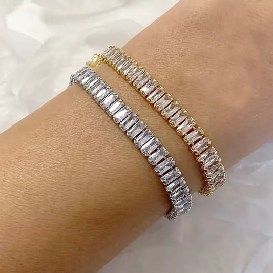 Simple Tennis Bracelets (Golden + Silver) - China Gold