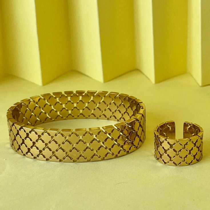Clover Pattern (Bracelet + Ring)