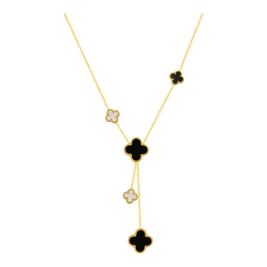 Clover Tassel Necklace - Stainless Steel