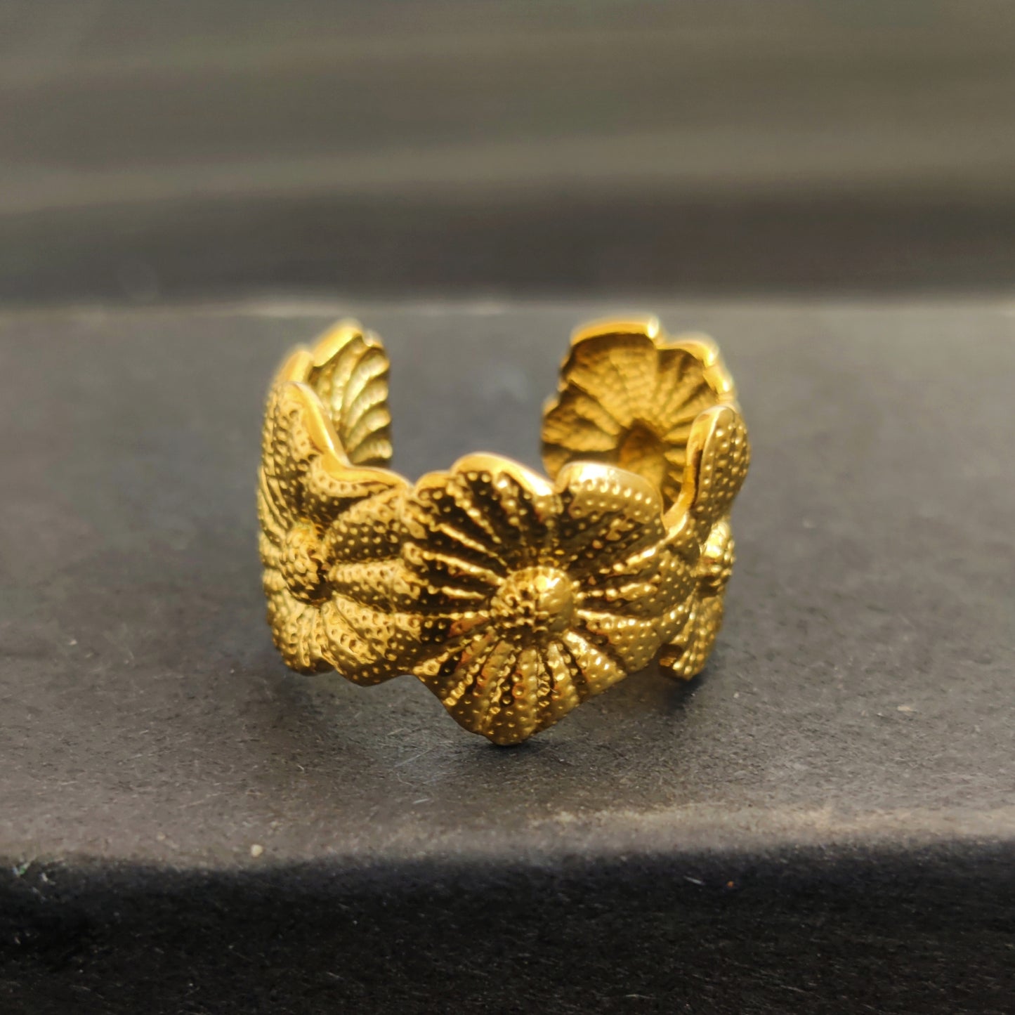 Sunflower Link Pattern - Adjustable Ring