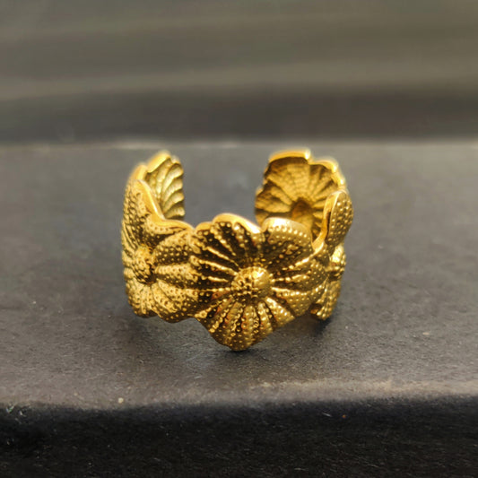 Sunflower Link Pattern - Adjustable Ring