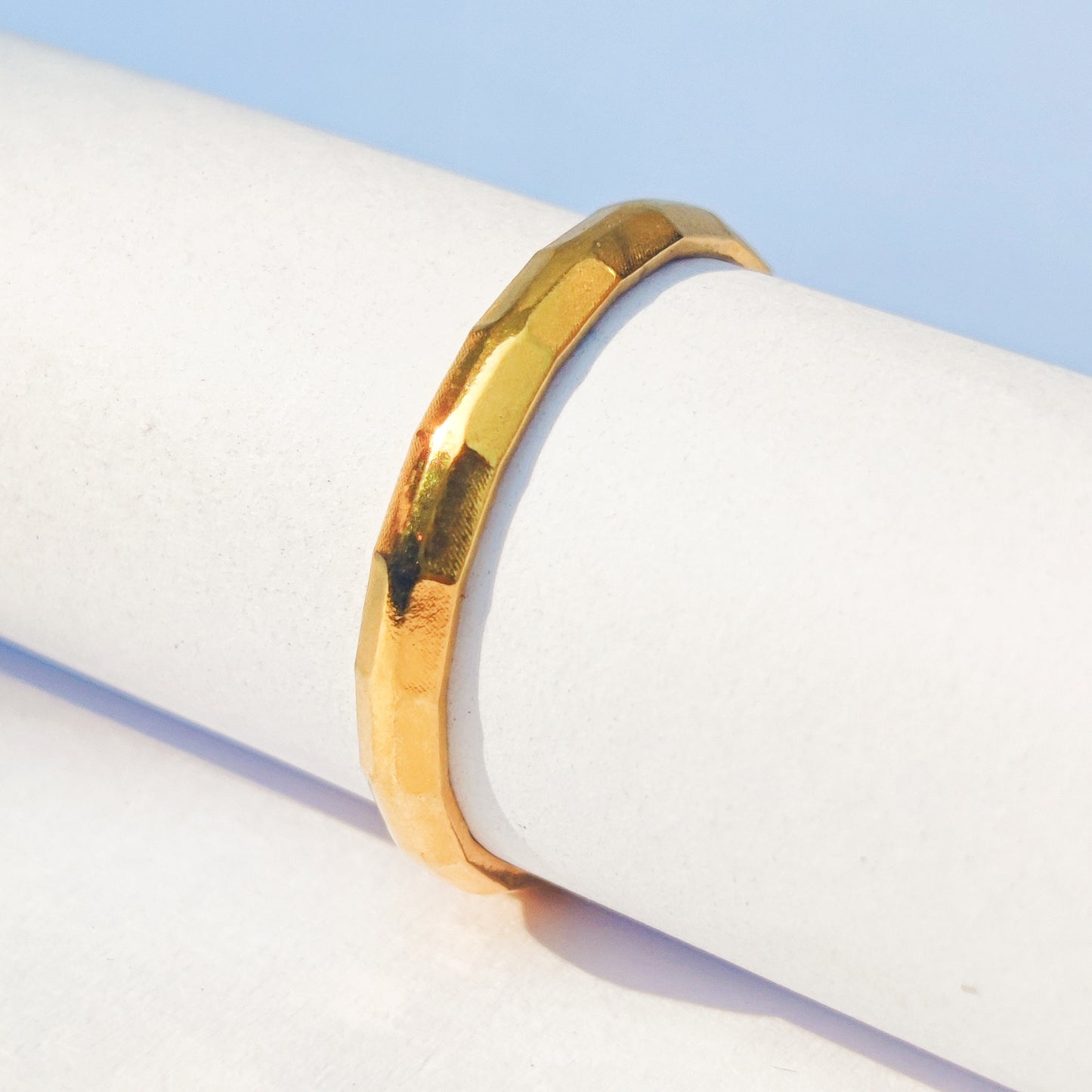 Bamboo Adjustable Ring - Stainless Steel