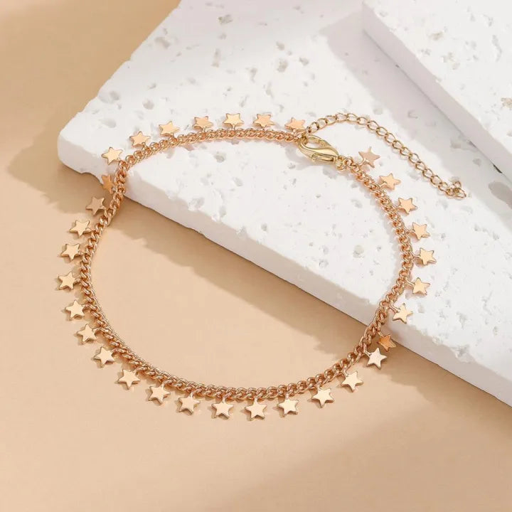 Star Chain Anklet - China Gold